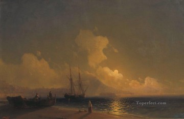 イワン・コンスタンティノヴィチ・アイヴァゾフスキー Painting - 夜の海 1 ロマンチックなイワン・アイヴァゾフスキー ロシア